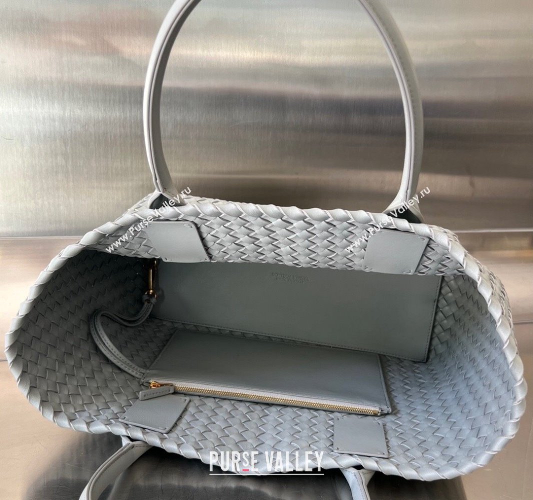 Bottega Veneta Medium Cabat Tote Bag in Intrecciato Leather Agate Grey 2025 608810 (WT-250519101)