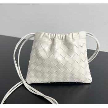 Bottega Veneta Small Dustbag in Intrecciato Leather Chalk White 2025 816987 (WT-250519003)