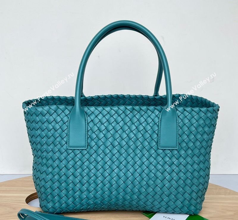 Bottega Veneta Medium Cabat Tote Bag in Intrecciato Leather Shiny Blue 2025 608810 (WT-250519093)