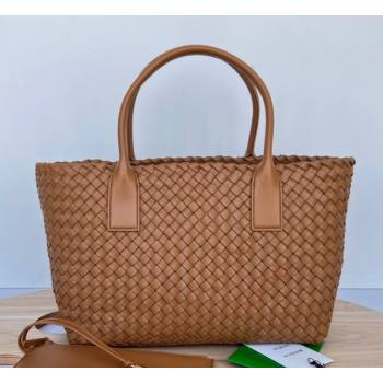 Bottega Veneta Medium Cabat Tote Bag in Intrecciato Leather Wood Brown 2025 608810 (WT-250519094)