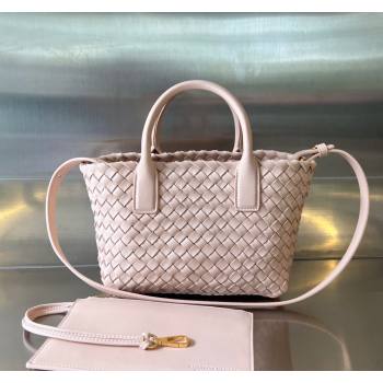 Bottega Veneta Mini Cabat Tote Bag in Intreccio Leather Lutos Pink 2025 709464 (WT-250519102)