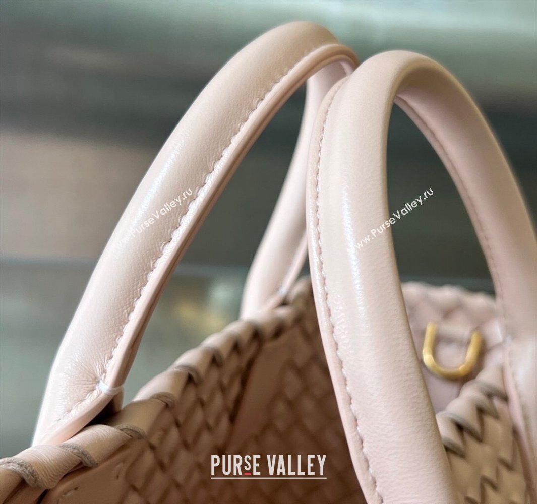 Bottega Veneta Mini Cabat Tote Bag in Intreccio Leather Lutos Pink 2025 709464 (WT-250519102)