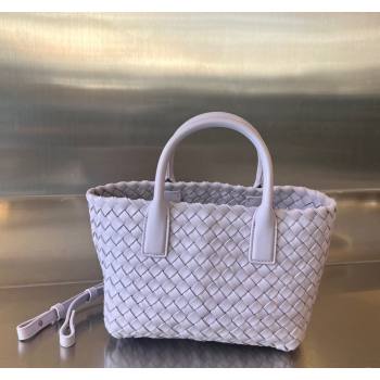 Bottega Veneta Mini Cabat Tote Bag in Intreccio Leather Oyster Purple 2025 709464 (WT-250519104)