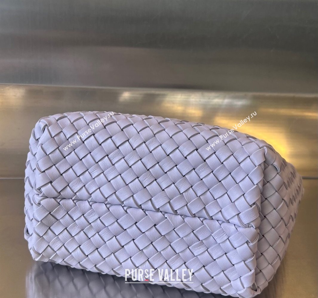 Bottega Veneta Mini Cabat Tote Bag in Intreccio Leather Oyster Purple 2025 709464 (WT-250519104)