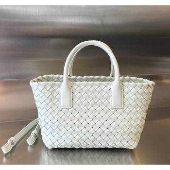 Bottega Veneta Mini Cabat Tote Bag in Intreccio Leather Glacier Blue 2025 709464 (WT-250519105)