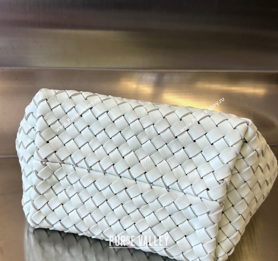 Bottega Veneta Mini Cabat Tote Bag in Intreccio Leather Glacier Blue 2025 709464 (WT-250519105)