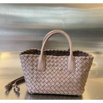 Bottega Veneta Mini Cabat Tote Bag in Intreccio Leather Khaki 2025 709464 (WT-250519106)