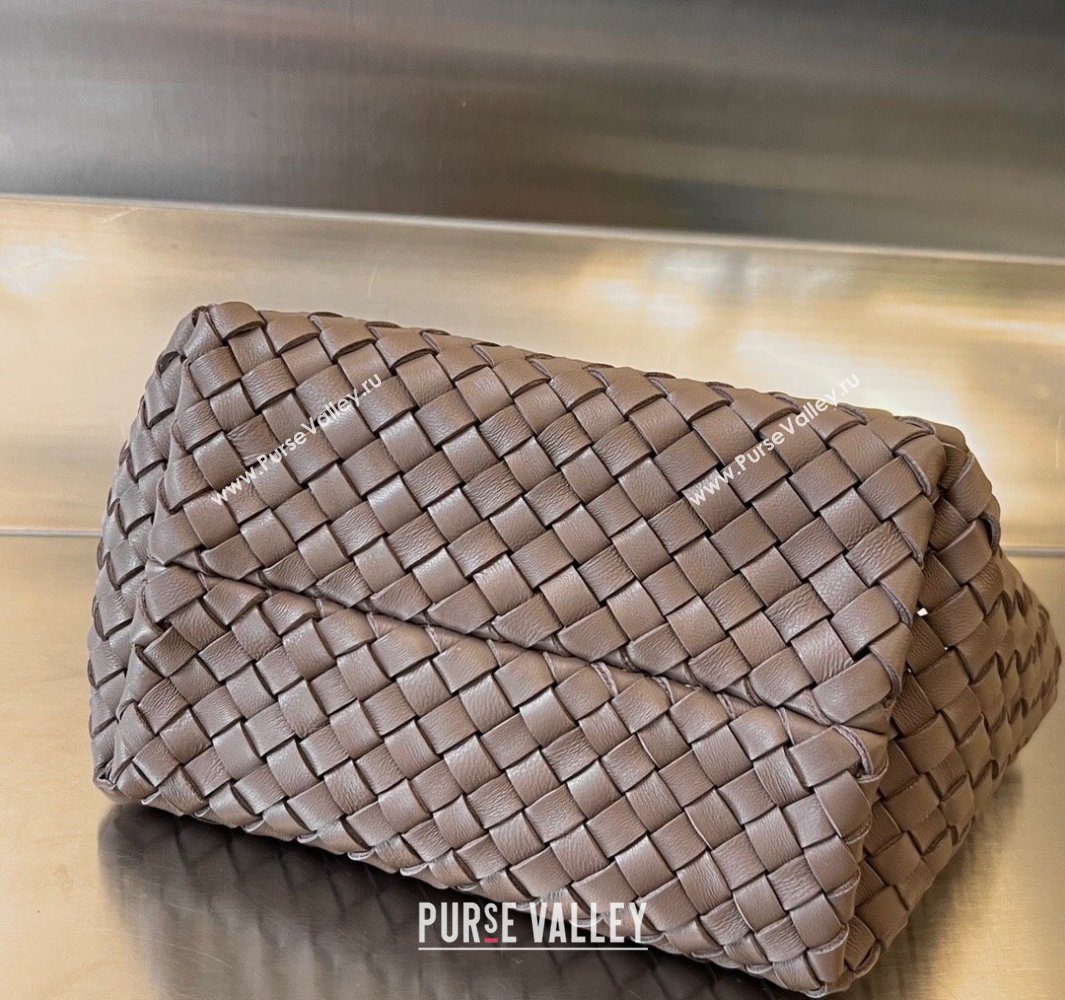 Bottega Veneta Mini Cabat Tote Bag in Intreccio Leather Khaki 2025 709464 (WT-250519106)