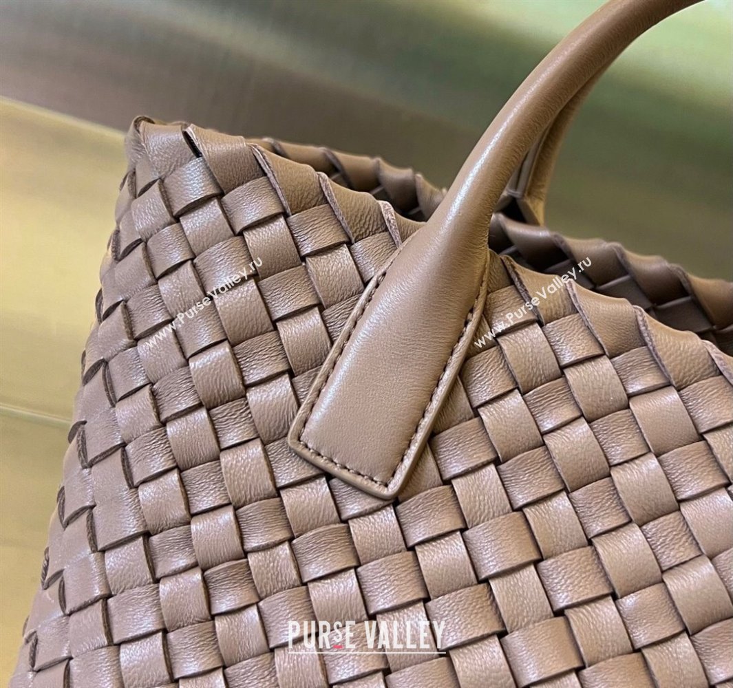 Bottega Veneta Mini Cabat Tote Bag in Intreccio Leather Khaki 2025 709464 (WT-250519106)