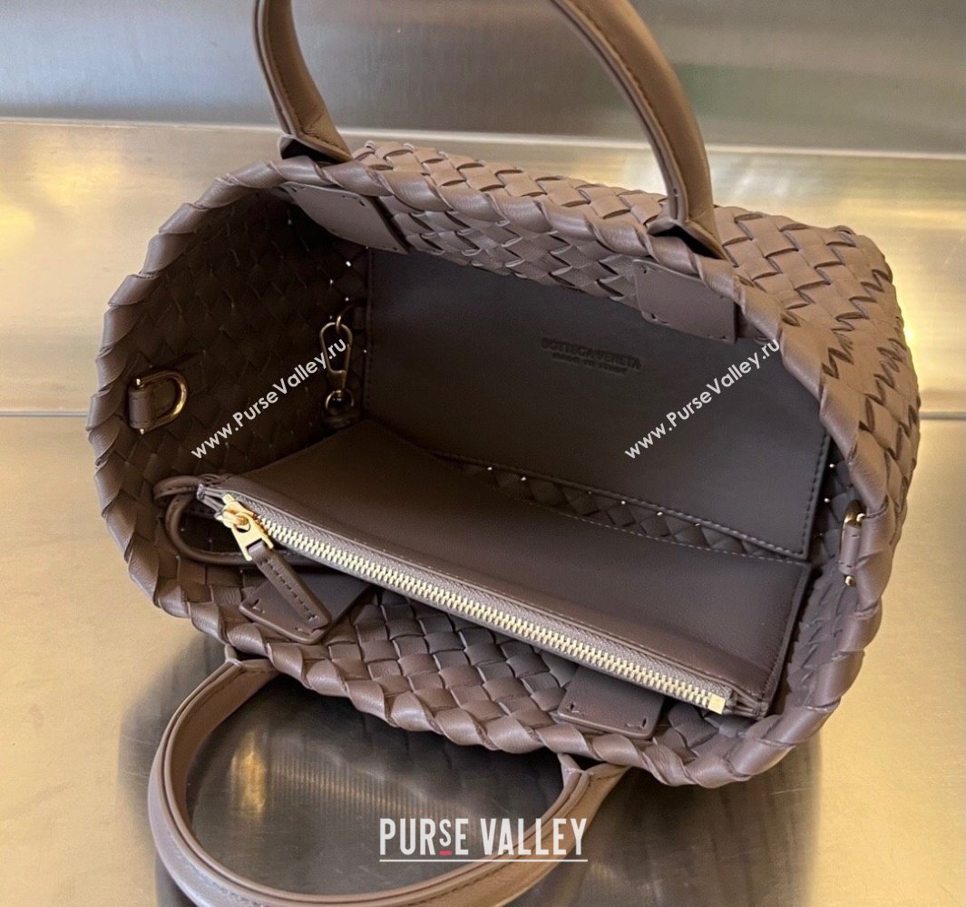Bottega Veneta Mini Cabat Tote Bag in Intreccio Leather Khaki 2025 709464 (WT-250519106)