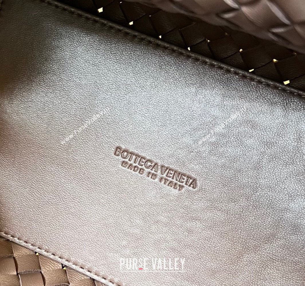 Bottega Veneta Mini Cabat Tote Bag in Intreccio Leather Khaki 2025 709464 (WT-250519106)