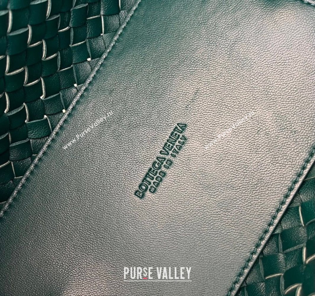 Bottega Veneta Mini Cabat Tote Bag in Intreccio Leather Turq Green 2025 709464 (WT-250519109)