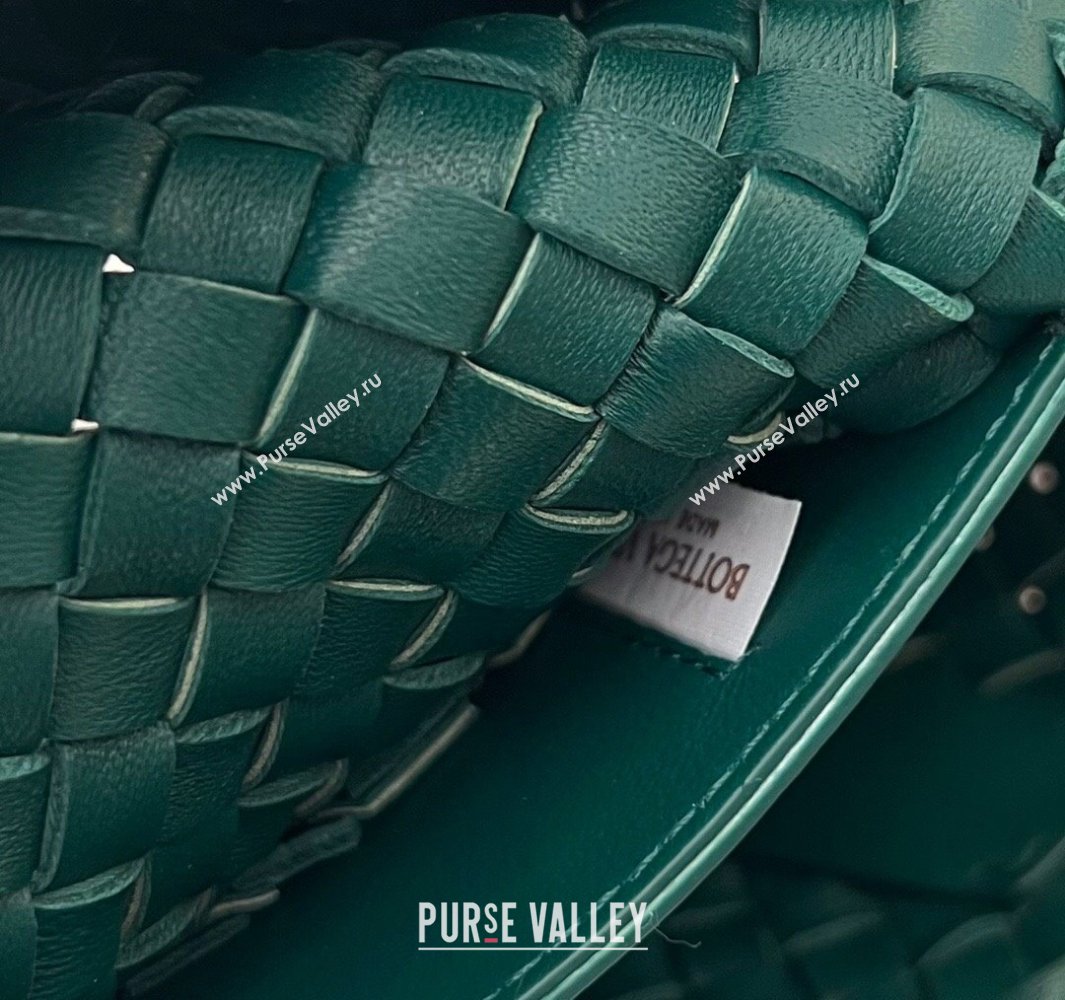 Bottega Veneta Mini Cabat Tote Bag in Intreccio Leather Turq Green 2025 709464 (WT-250519109)