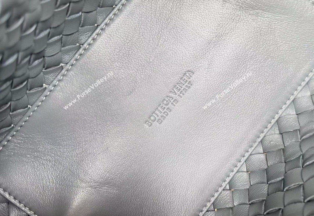 Bottega Veneta Mini Cabat Tote Bag in Intreccio Leather Thounder Grey 2025 709464 (WT-250519110)