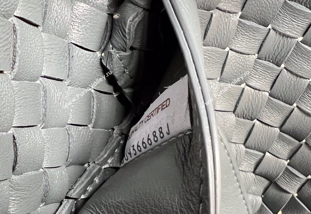 Bottega Veneta Mini Cabat Tote Bag in Intreccio Leather Thounder Grey 2025 709464 (WT-250519110)
