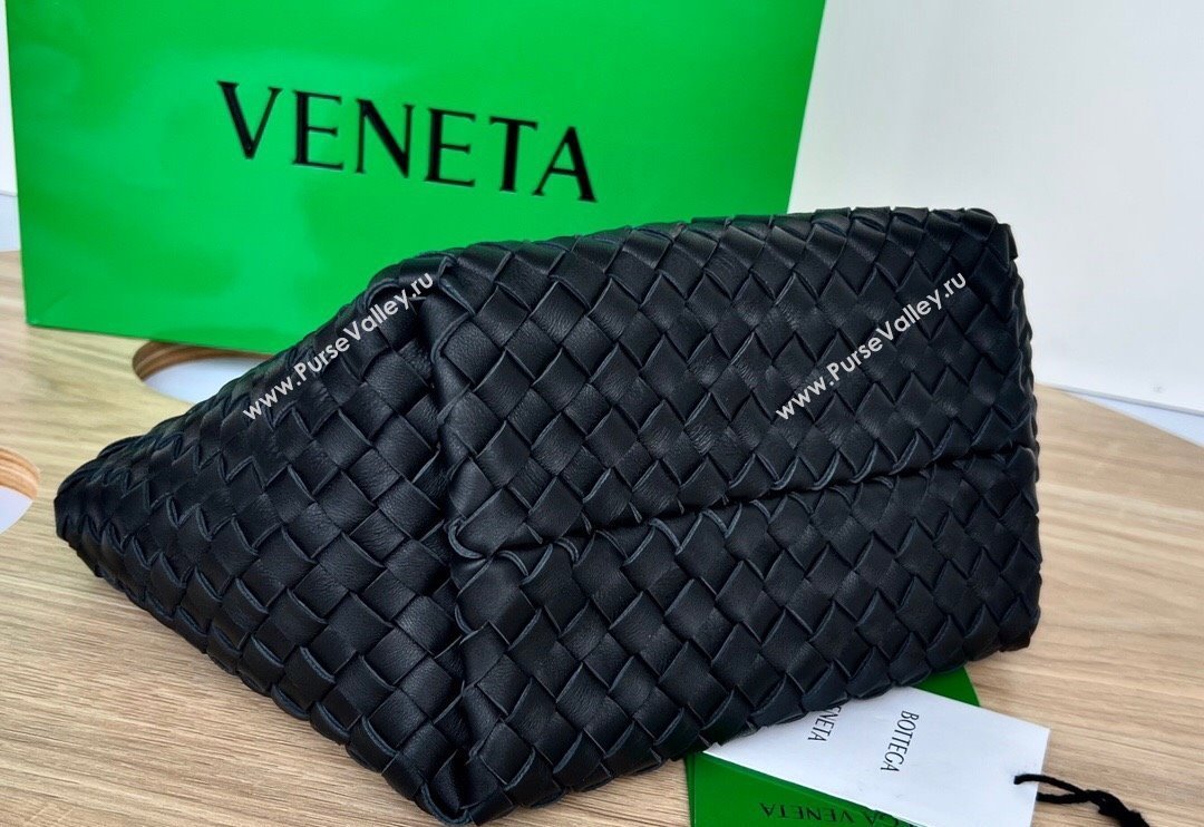 Bottega Veneta Mini Cabat Tote Bag in Intreccio Leather Black 2025 709464 (WT-250519111)
