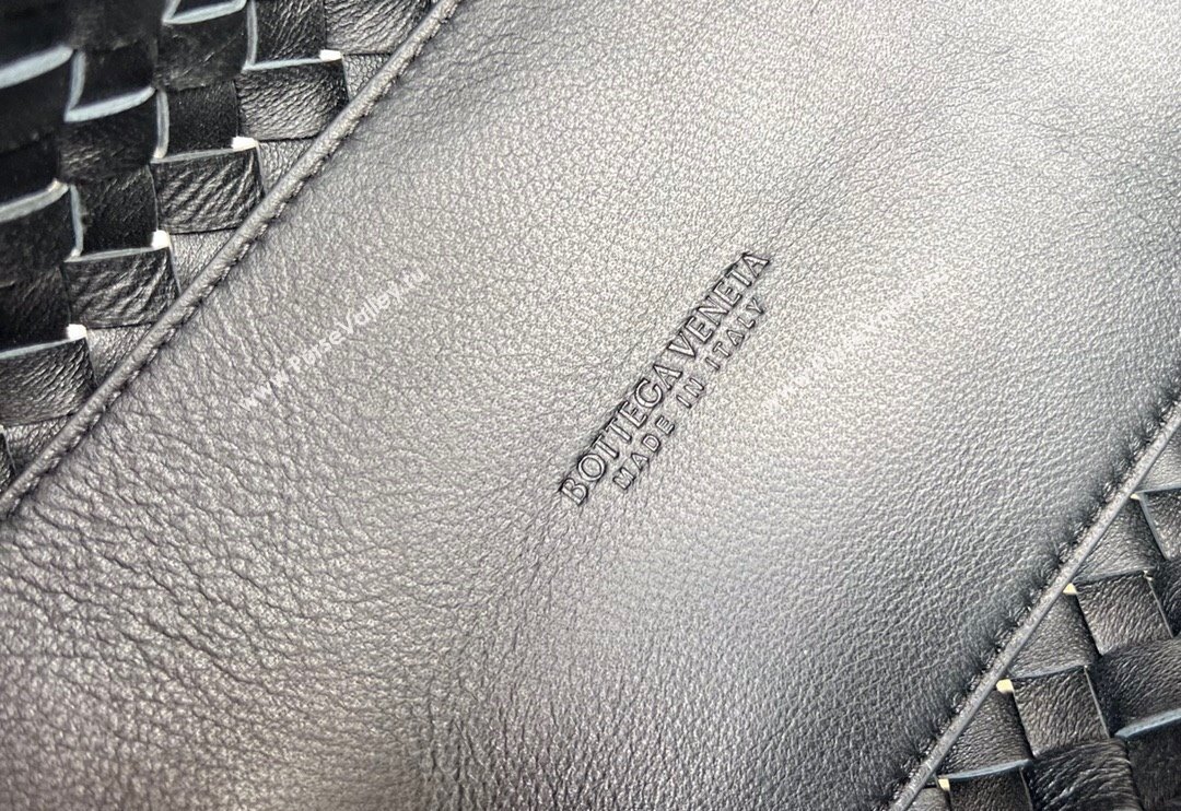 Bottega Veneta Mini Cabat Tote Bag in Intreccio Leather Black 2025 709464 (WT-250519111)