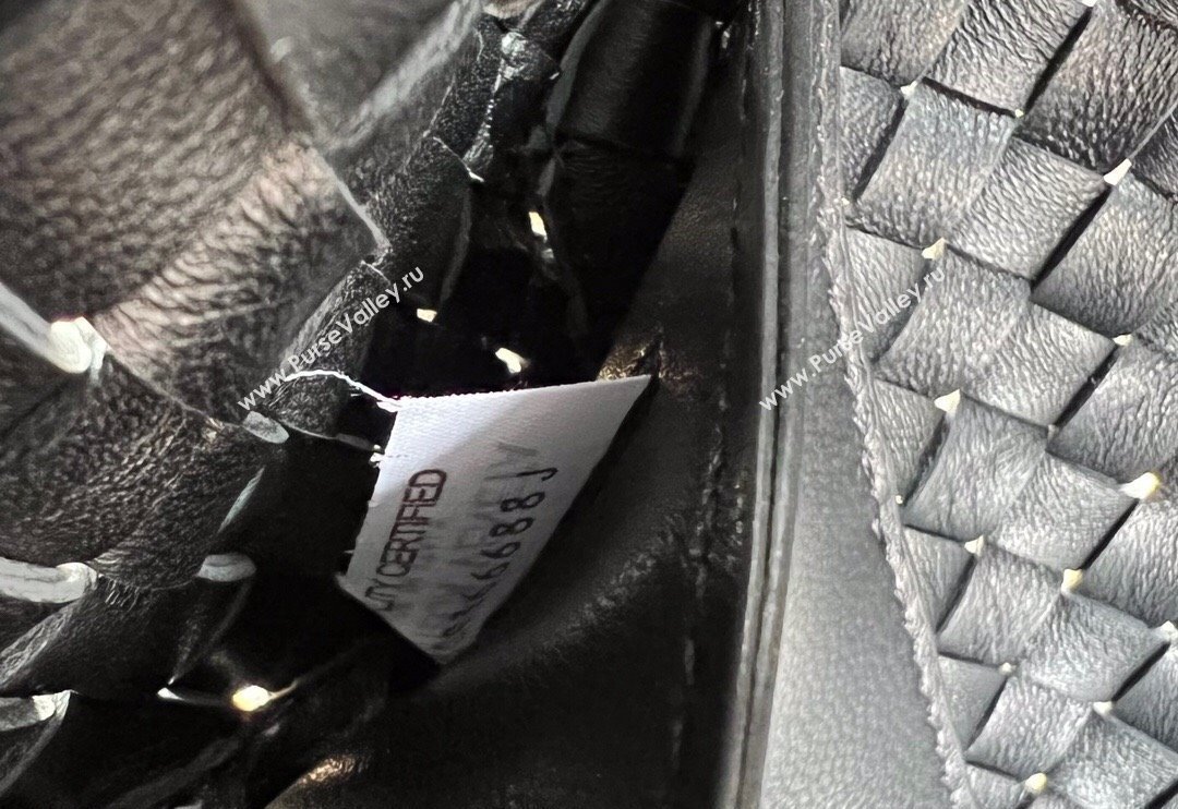 Bottega Veneta Mini Cabat Tote Bag in Intreccio Leather Black 2025 709464 (WT-250519111)