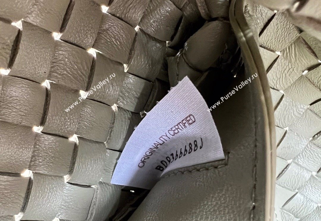 Bottega Veneta Mini Cabat Tote Bag in Intreccio Leather Travertine Green 2025 709464 (WT-250519112)