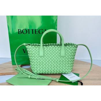 Bottega Veneta Mini Cabat Tote Bag in Intreccio Leather Lemon Green 2025 709464 (WT-250519113)