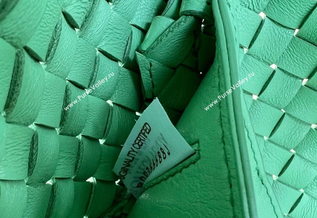 Bottega Veneta Mini Cabat Tote Bag in Intreccio Leather Lemon Green 2025 709464 (WT-250519113)