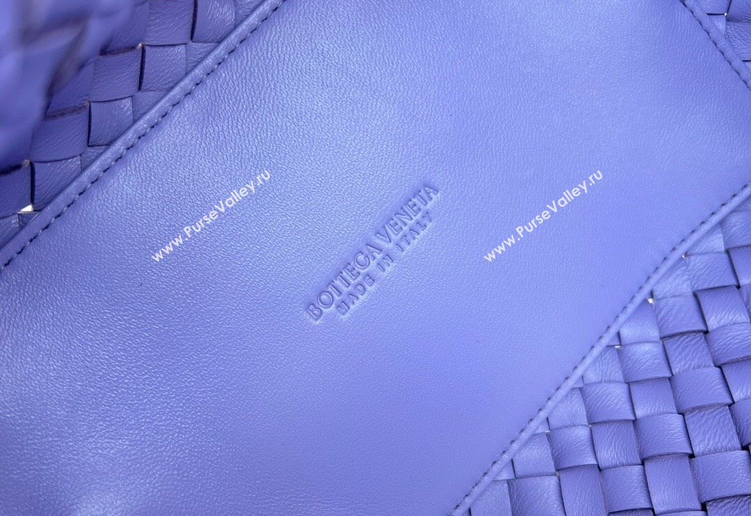 Bottega Veneta Mini Cabat Tote Bag in Intreccio Leather Wistaria Purple 2025 709464 (WT-250519115)