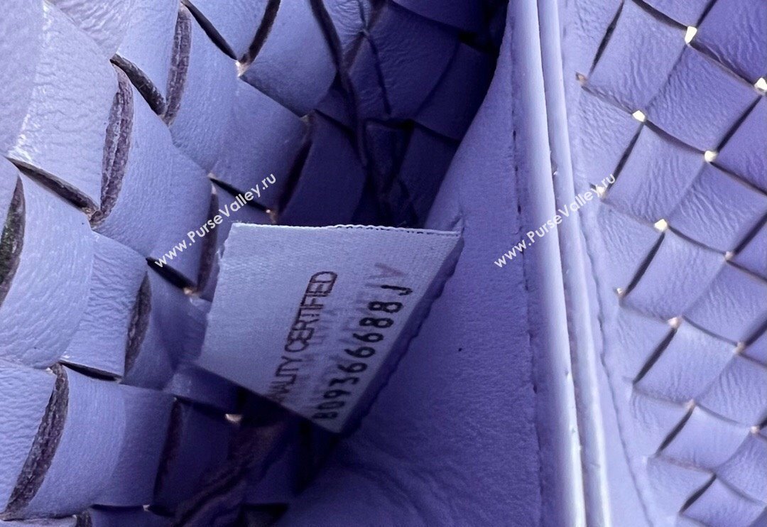 Bottega Veneta Mini Cabat Tote Bag in Intreccio Leather Wistaria Purple 2025 709464 (WT-250519115)