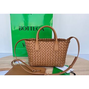 Bottega Veneta Mini Cabat Tote Bag in Intreccio Leather Light Brown 2025 709464 (WT-250519116)