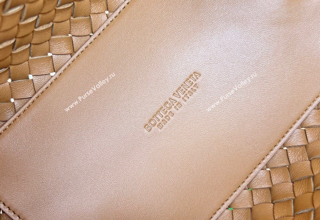 Bottega Veneta Mini Cabat Tote Bag in Intreccio Leather Light Brown 2025 709464 (WT-250519116)
