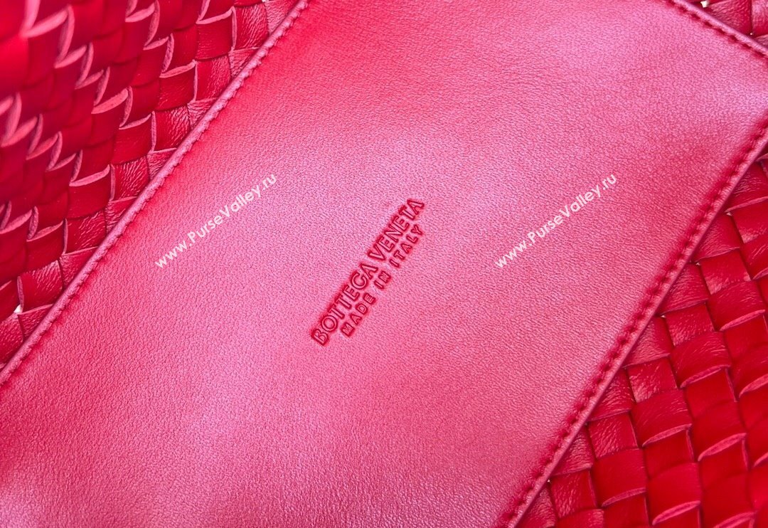 Bottega Veneta Mini Cabat Tote Bag in Intreccio Leather Red 2025 709464 (WT-250519117)