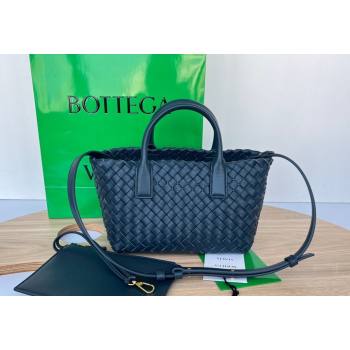 Bottega Veneta Mini Cabat Tote Bag in Intreccio Leather Dark Blue 2025 709464 (WT-250519118)