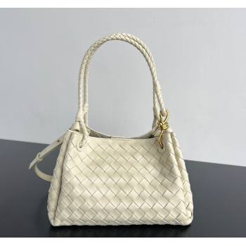 Bottega Veneta Parachute Medium Shoulder Bag in Intrecciato Leather Sea Salt 2025 835921 (WT-250519033)