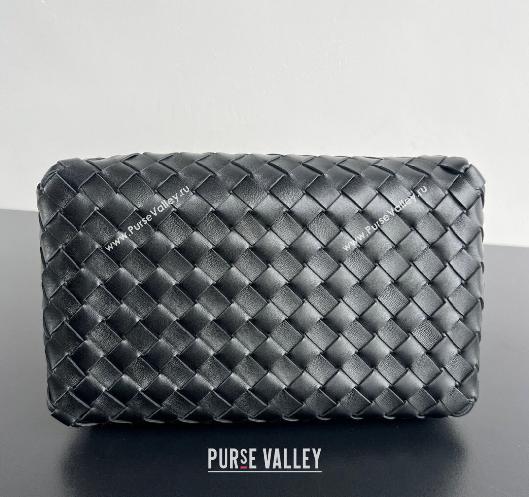 Bottega Veneta Parachute Medium Shoulder Bag in Intrecciato Leather Black 2025 835921 (WT-250519034)