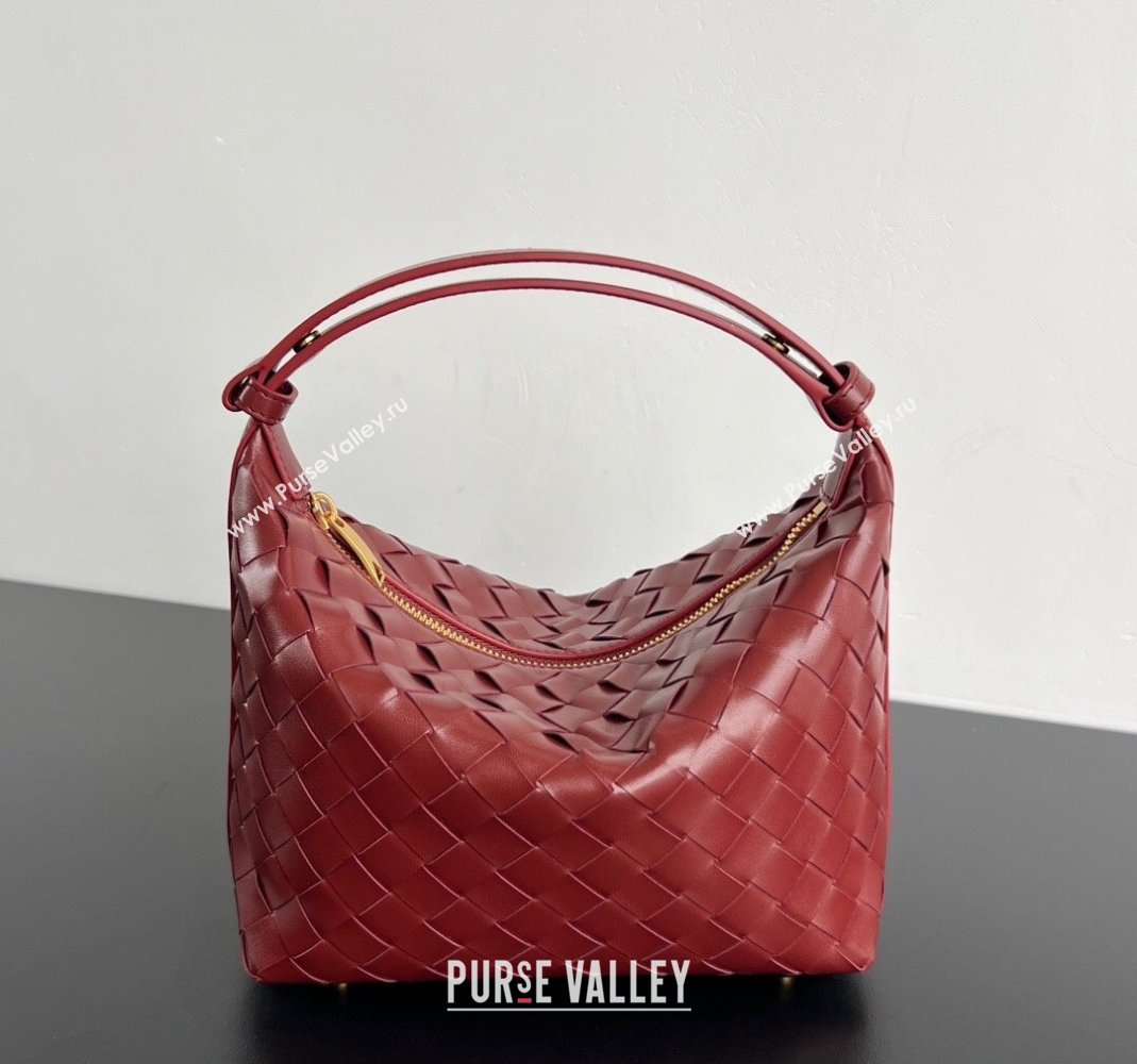 Bottega Veneta Mini Wallace Shoulder Bag in Intrecciato Soft Calfskin Leather 754443 Sapele Red 2025 (WT-250519036)