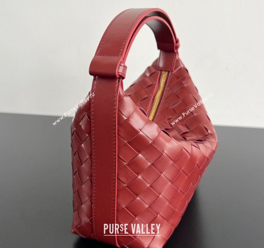 Bottega Veneta Mini Wallace Shoulder Bag in Intrecciato Soft Calfskin Leather 754443 Sapele Red 2025 (WT-250519036)