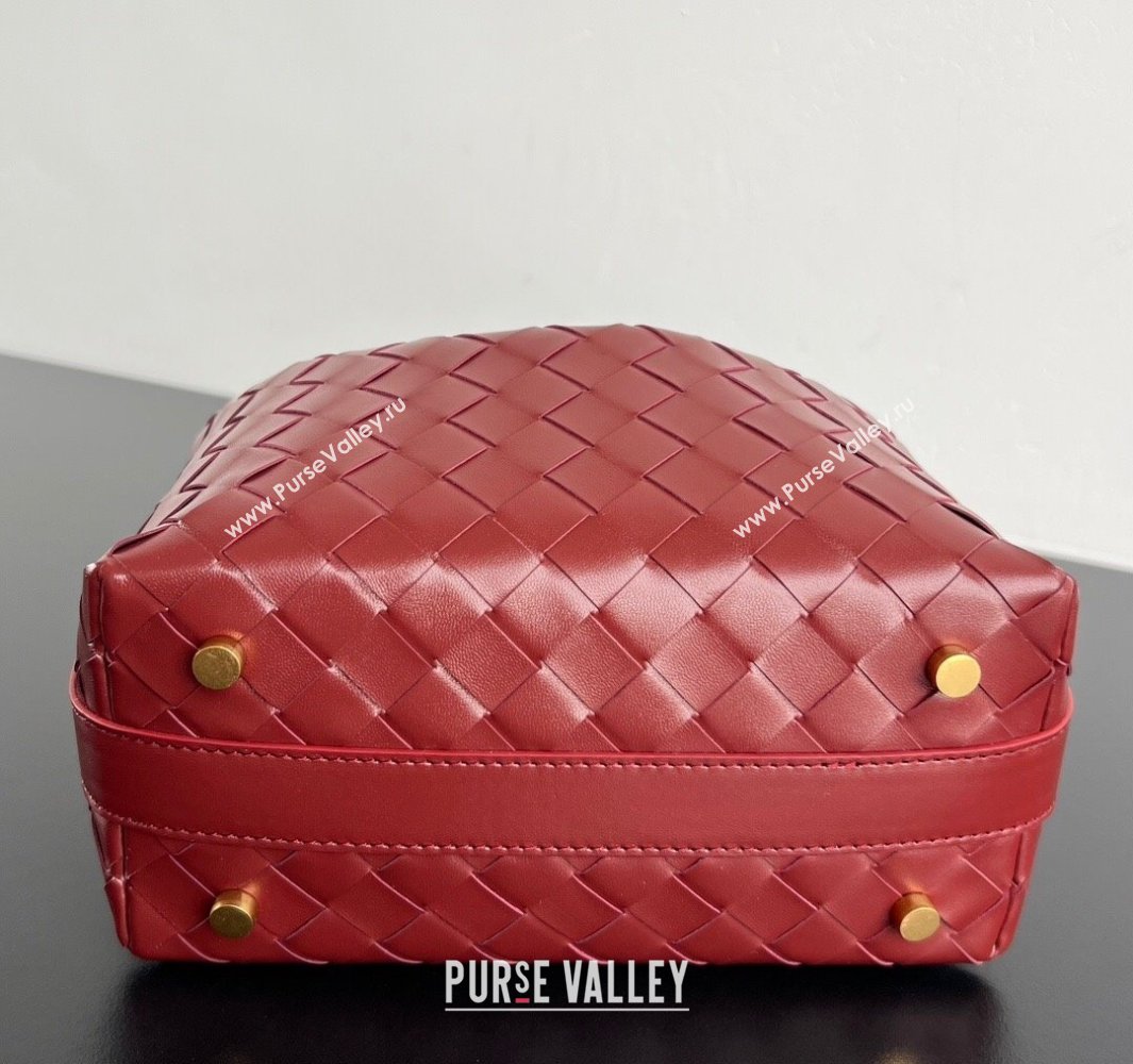Bottega Veneta Mini Wallace Shoulder Bag in Intrecciato Soft Calfskin Leather 754443 Sapele Red 2025 (WT-250519036)