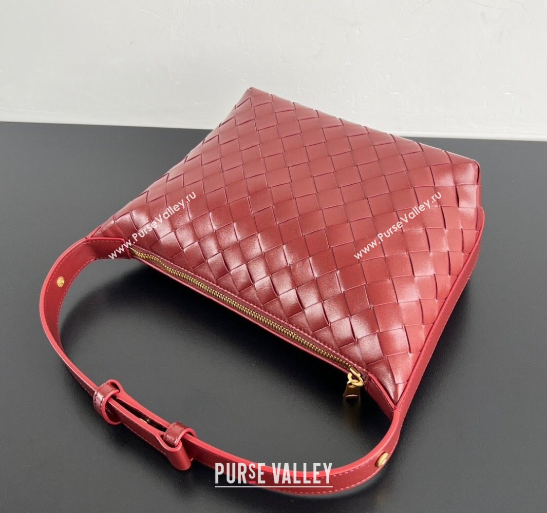 Bottega Veneta Mini Wallace Shoulder Bag in Intrecciato Soft Calfskin Leather 754443 Sapele Red 2025 (WT-250519036)