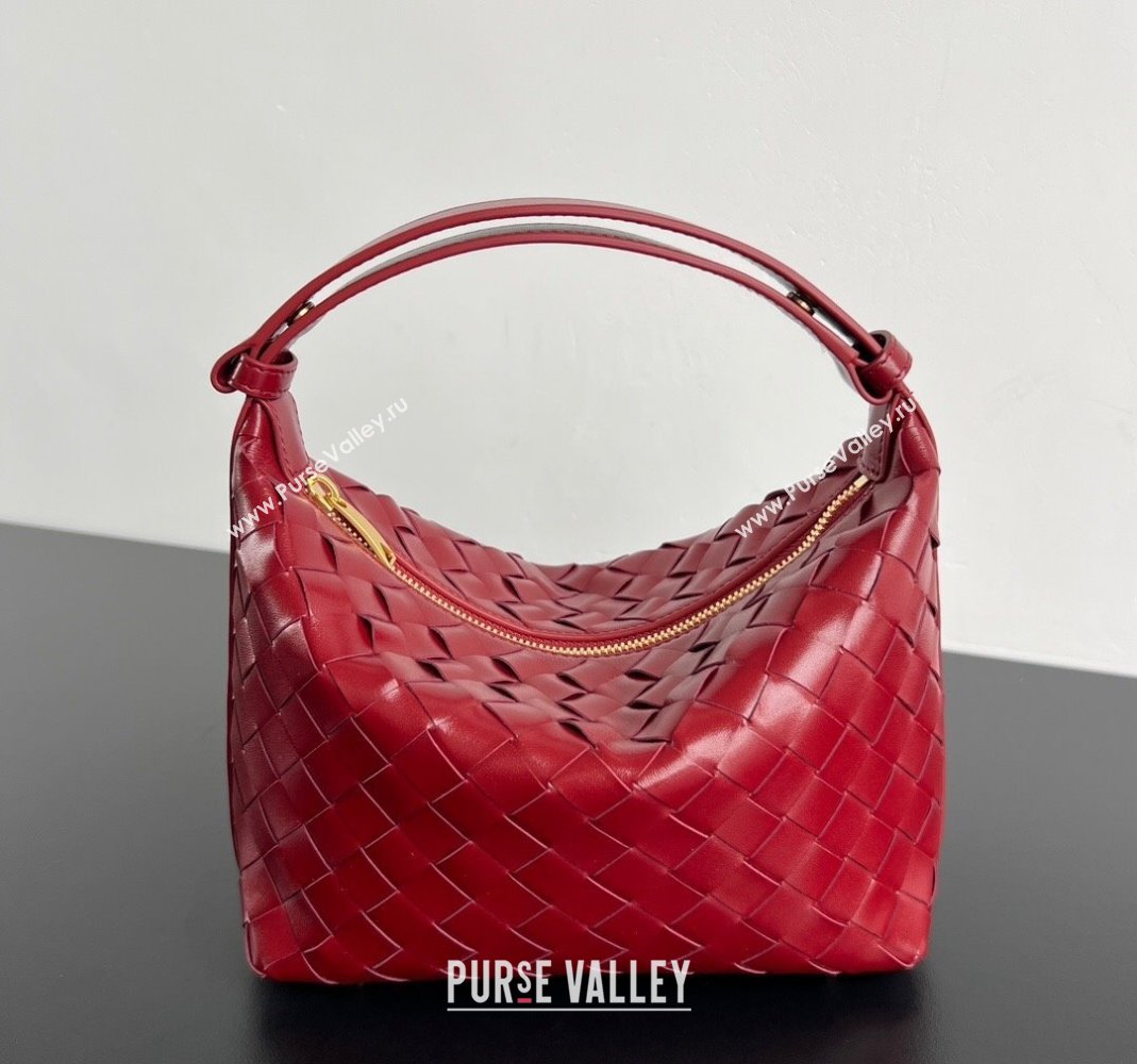 Bottega Veneta Mini Wallace Shoulder Bag in Intrecciato Soft Calfskin Leather 754443 Heart Red 2025 (WT-250519037)