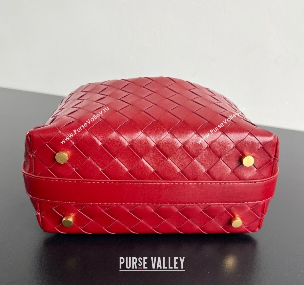 Bottega Veneta Mini Wallace Shoulder Bag in Intrecciato Soft Calfskin Leather 754443 Heart Red 2025 (WT-250519037)