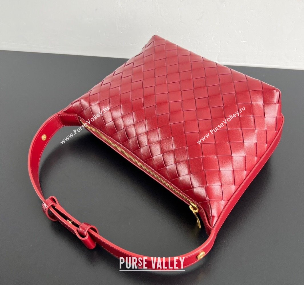 Bottega Veneta Mini Wallace Shoulder Bag in Intrecciato Soft Calfskin Leather 754443 Heart Red 2025 (WT-250519037)