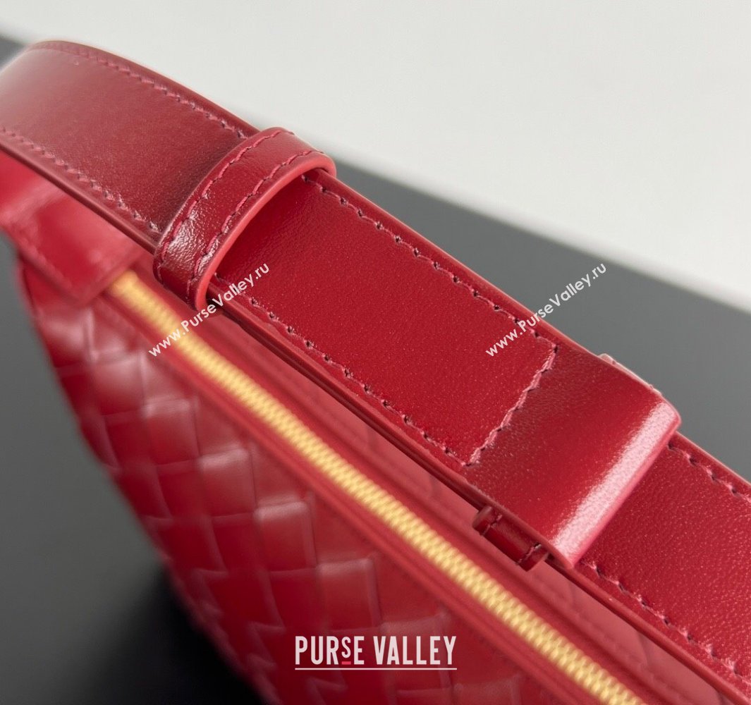 Bottega Veneta Mini Wallace Shoulder Bag in Intrecciato Soft Calfskin Leather 754443 Heart Red 2025 (WT-250519037)