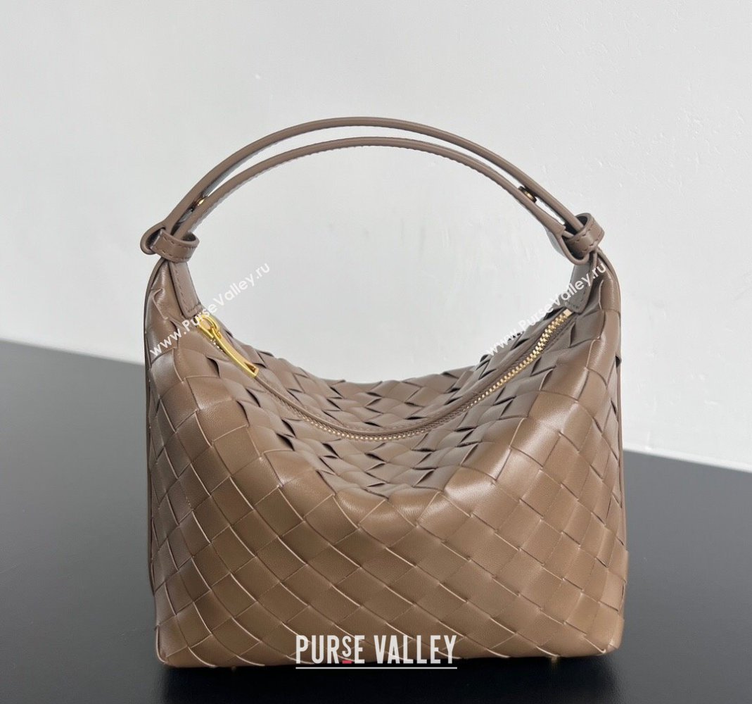 Bottega Veneta Mini Wallace Shoulder Bag in Intrecciato Soft Calfskin Leather 754443 Pinecone Grey 2025 (WT-250519038)