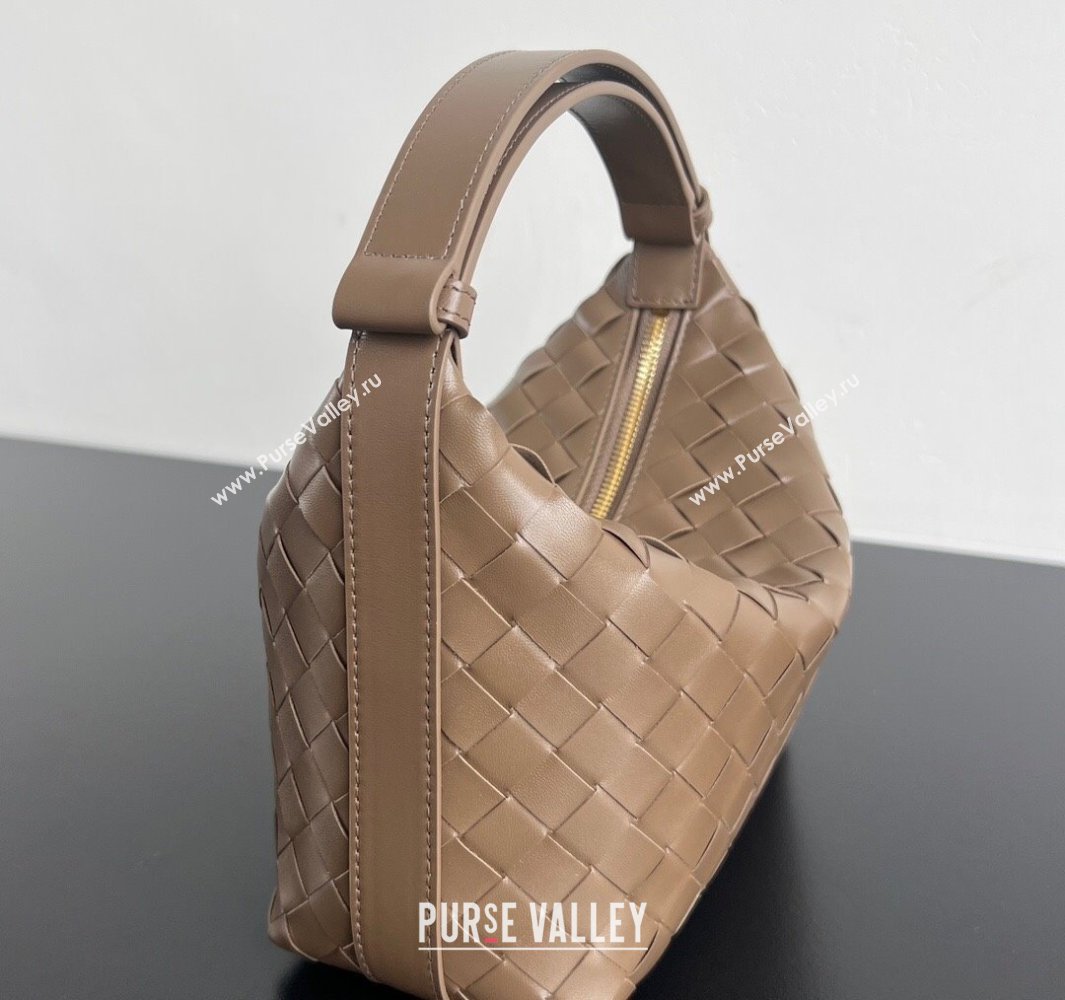 Bottega Veneta Mini Wallace Shoulder Bag in Intrecciato Soft Calfskin Leather 754443 Pinecone Grey 2025 (WT-250519038)