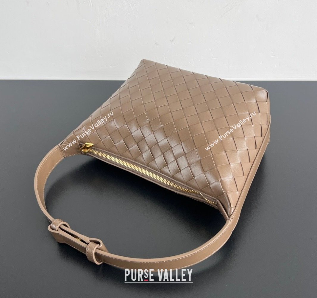 Bottega Veneta Mini Wallace Shoulder Bag in Intrecciato Soft Calfskin Leather 754443 Pinecone Grey 2025 (WT-250519038)
