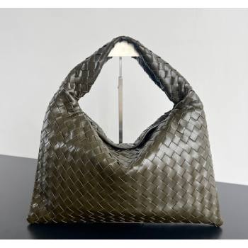 Bottega Veneta Hop Small Hobo Bag in Intrecciato Leather Khaki Green 2025 796262 (WT-250519040)