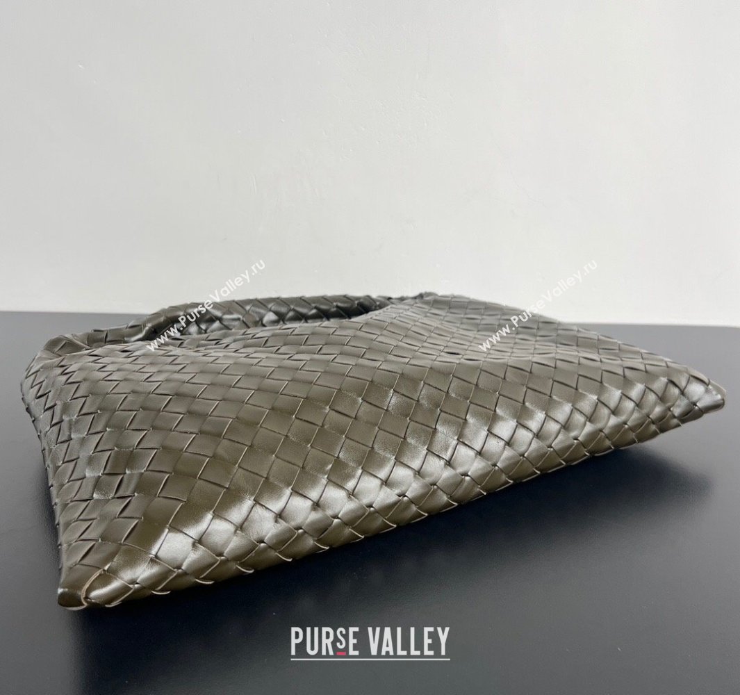 Bottega Veneta Hop Small Hobo Bag in Intrecciato Leather Khaki Green 2025 796262 (WT-250519040)
