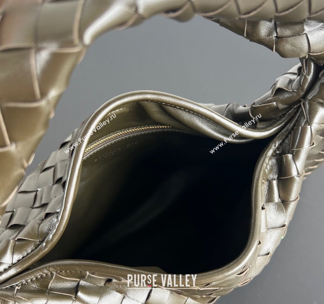 Bottega Veneta Hop Small Hobo Bag in Intrecciato Leather Khaki Green 2025 796262 (WT-250519040)
