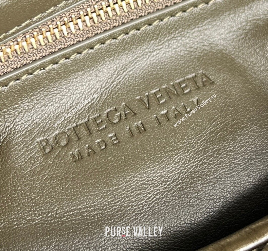 Bottega Veneta Hop Small Hobo Bag in Intrecciato Leather Khaki Green 2025 796262 (WT-250519040)
