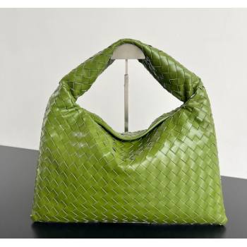 Bottega Veneta Hop Small Hobo Bag in Intrecciato Leather Matcha Green 2025 796262 (WT-250519041)