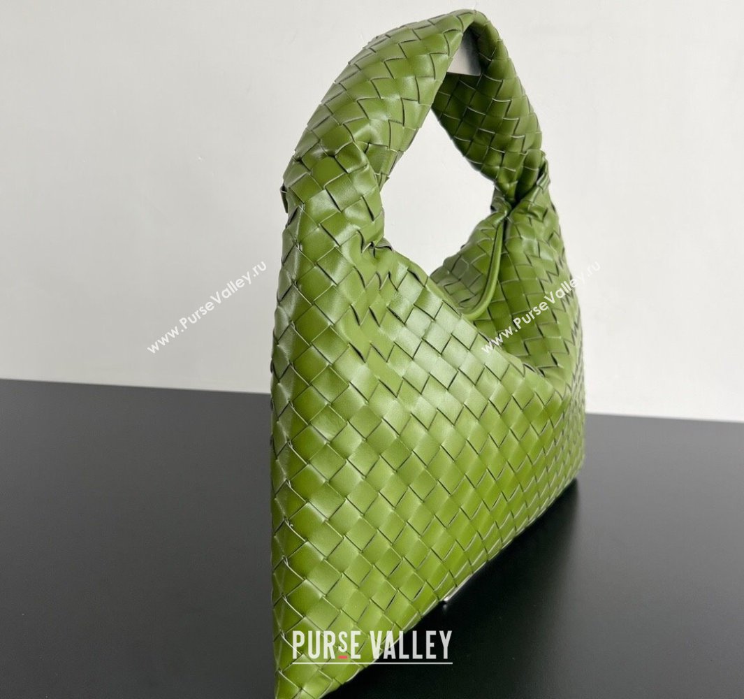 Bottega Veneta Hop Small Hobo Bag in Intrecciato Leather Matcha Green 2025 796262 (WT-250519041)